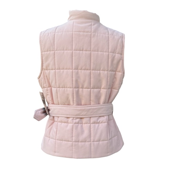 NWT Lauren Ralph Lauren soft baby pink quilted puffer vest with belt. Women’s PL - Picture 4 of 14